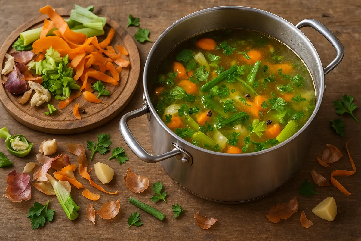Come sfruttare gli scarti delle verdure anziché buttarli? Prepara un brodo zero sprechi ricco di sapore