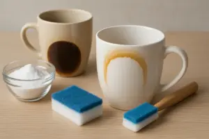 Eliminare macchie di tè e caffè dalle tazze: la combinazione che sorprende