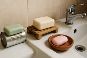 Risparmio creativo in bagno: ricavare portasapone utili da oggetti di recupero