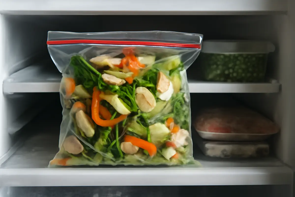 Scarti di verdura in freezer: come accumularli senza odori nel sacchetto