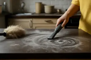 Polvere in casa che si riformava subito: il piano di lavoro da rivedere