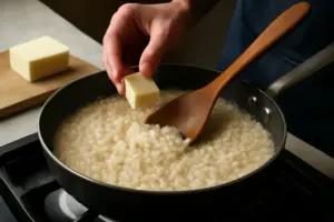 Mantecatura del risotto: perché il burro freddo cambia tutto in pochi secondi