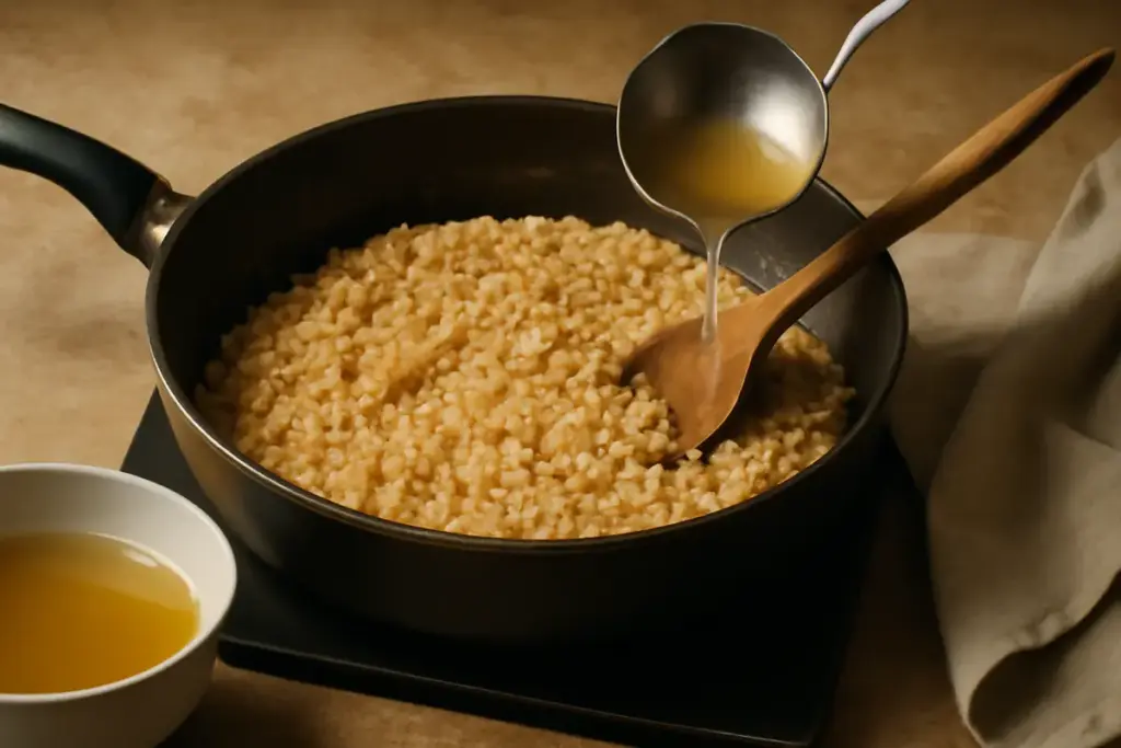 Risotto che si asciuga troppo in fretta: la quantità di brodo che sbaglia tutti