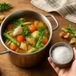 Brodo con avanzi di verdure: il sale da aggiungere solo a fine cottura