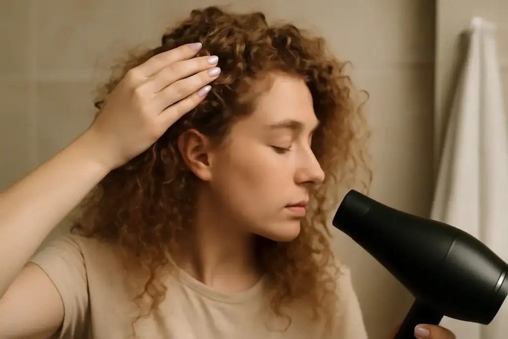 Capelli crespi dopo il lavaggio: il gesto prima dell’asciugatura che li disciplina