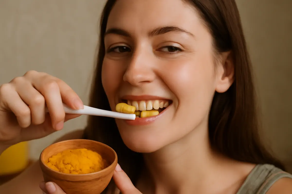 Sbiancamento denti con curcuma: il passaggio controintuitivo che funziona