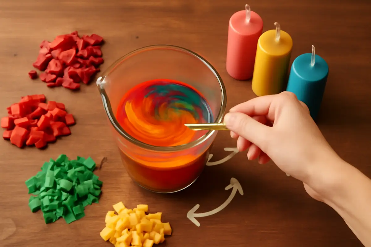 Avanzi di cera colorata: come mescolarli senza ottenere un colore fango